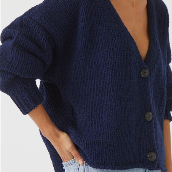 Babaa cardigan no57 navy wool - Picture 2 of 4